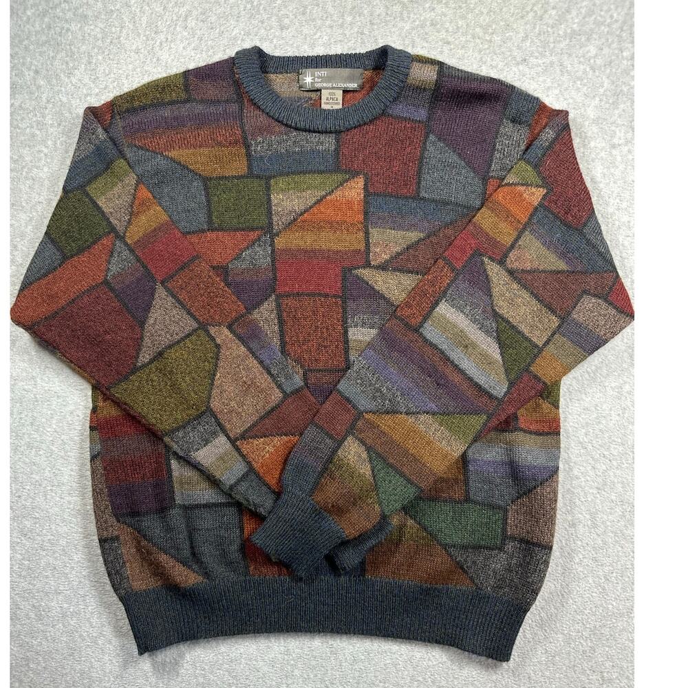 Vintage INTI for George Alexander 100% Alpaca Sweater Est. S/M Multicolor